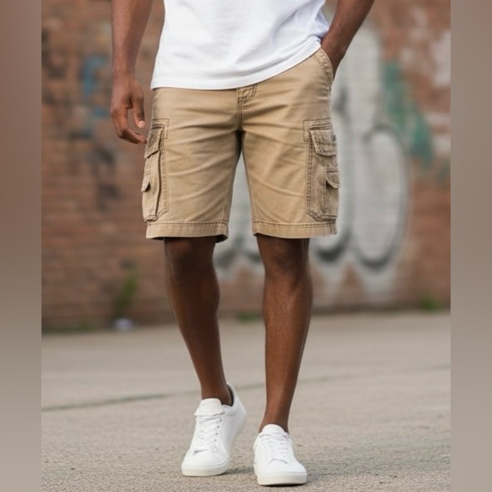 UNIONBAY Tan Cargo Shorts Gorpcore Utility Wear Size 34